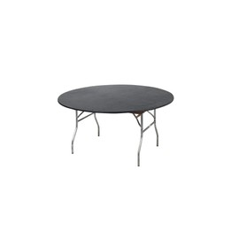 Kwik-Covers 48" Round Fitted Plastic Table Covers, Bundle of 5 (Black)
