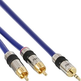 InLine® 7m Premium 2x RCA Male to 3.5mm Male Audio Cable with Golden Contacts
