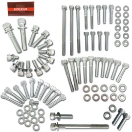 BIGLKNM 100pcs Bolt Kit Compatible with Yamaha TW200 XT200 1987-2024, Polished 304 Stainless Steel Maintenance Motorcycle Engine Allen Bolt Kit