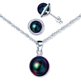 Yumilok Pearl Earrings Necklace Set for Women Girls Jewelry Sets for Bride Wedding