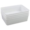 Xowine White Plastic Storage Baskets, Paper Storage Basket, Set of