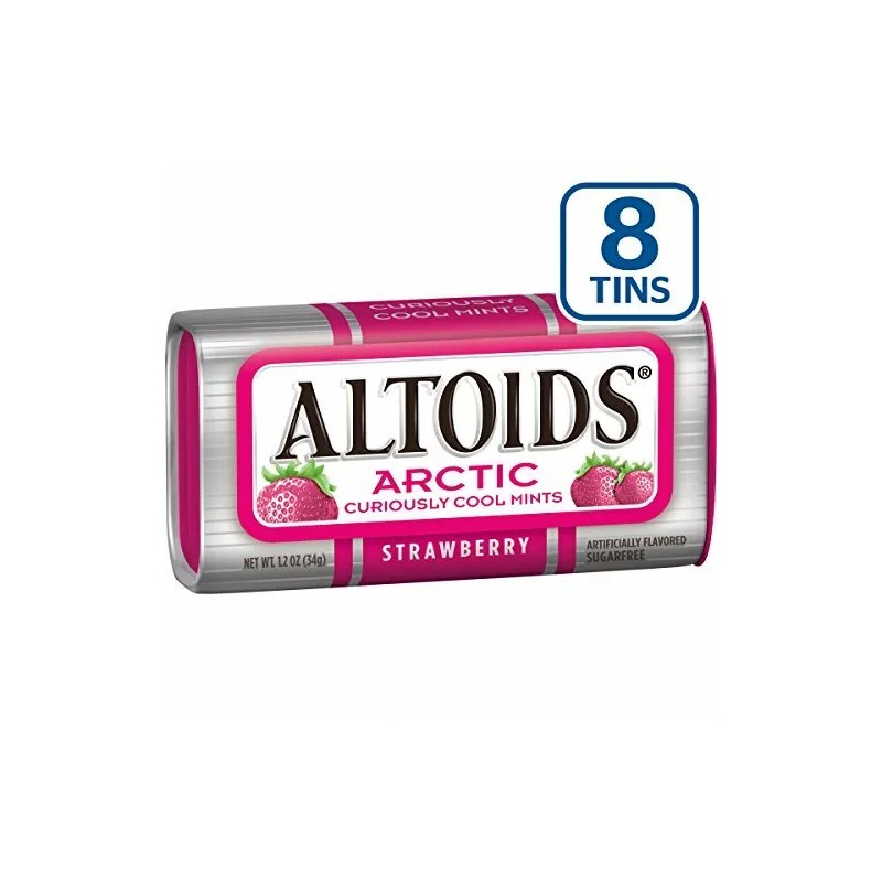 Altoids Arctic Strawberry Mints Singles Size 1.2 Ounce 8-Count Box