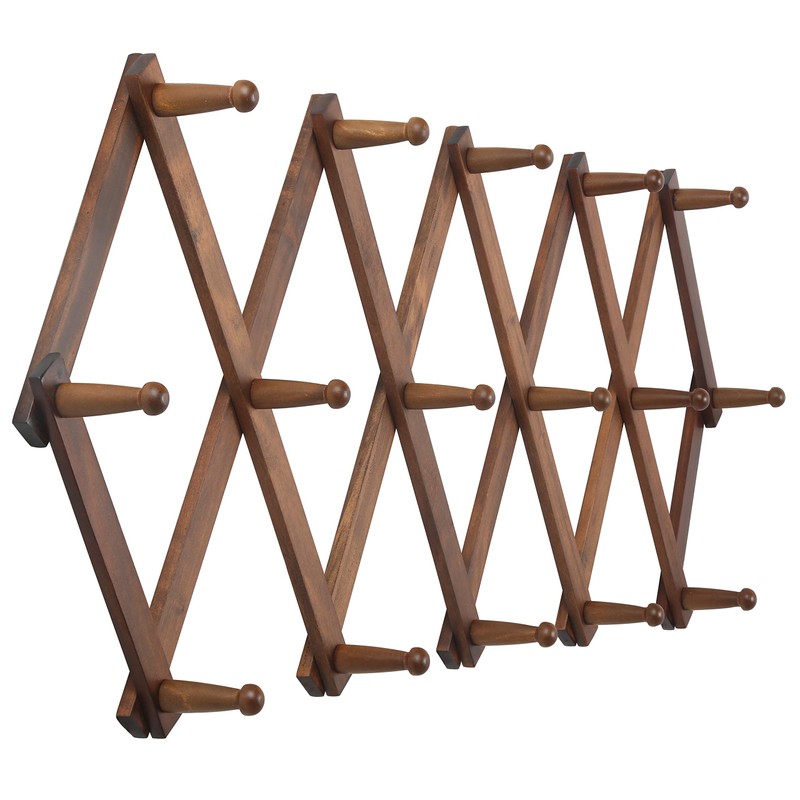 WEBI Accordion Wall Hanger, Wooden Coat Rack Wall Mounted, Hat
