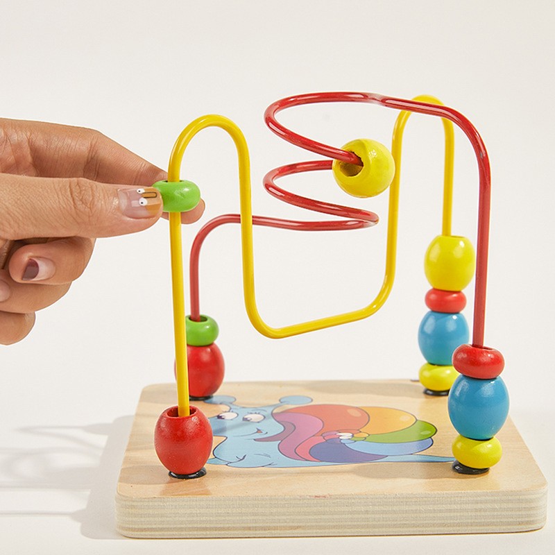 Early Educational Wooden Bead Maze Shape Sorter Activity Cube Gifts