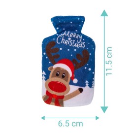 Set of 4 Hand Warmers with Knitted Cover or Fleece Cover, Finger Warmers for Cold Hands in Winter (Merry Christmas, Set)