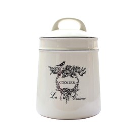 Lonovel Vintage Ceramic Cookies Jars,Retro Bird and Flower Design,Large Kitchen Organization Storage Canister with Airtight Lid,Seal Canister for Food Storage,Store Cookies,Biscuits,Dessert etc,Beige