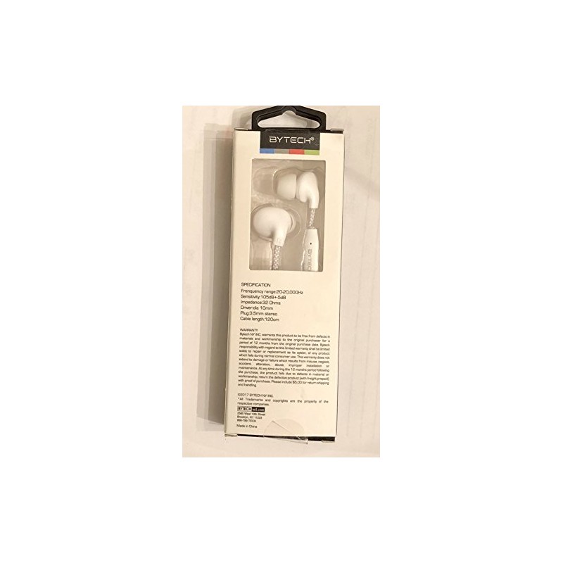 Bytech Wired Earbuds, Black, BYAUEB128BK