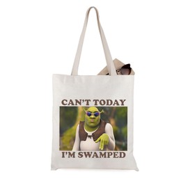 Green Monster Fans Gift Monster Movie Gift Can't Today I'M Swamped Tote Bag Monster Cartoon Gift (Can't Today tote CA)