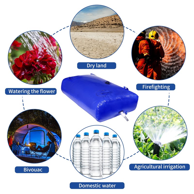 GHOSOONE 400 L/100 Gal Water Bladder Tank, Foldable Portable Water