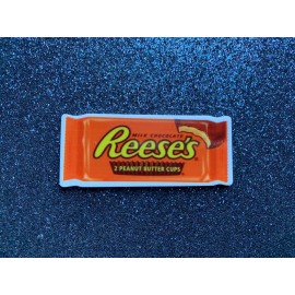 5pc. Chocolate Bar, Planar Resin Flatback, Bow Center, Faux Candy, Flat Back