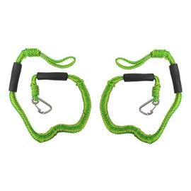 4 Feet Bungee Dock Line Mooring Rope 2-Pack for Docking with Stainless Steel Clip Accessories for Boats PWC, for Kayak SeaDoo Yamaha WaveRunner Kawasaki Jet Ski Pontoon, Green Nylon