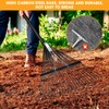 Daxguard 42 HRC Steel Gardening Leaf Rake, 24 Tines 23.2"