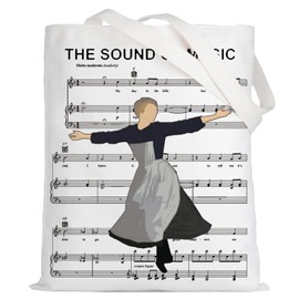 LEVLO Sound Of Music Tote Bag Julie Andrews Fans Gift Sound Of Music Theatre Reusable Grocery Bag Broadway Musical Merch, Sound of Music Tote, Medium