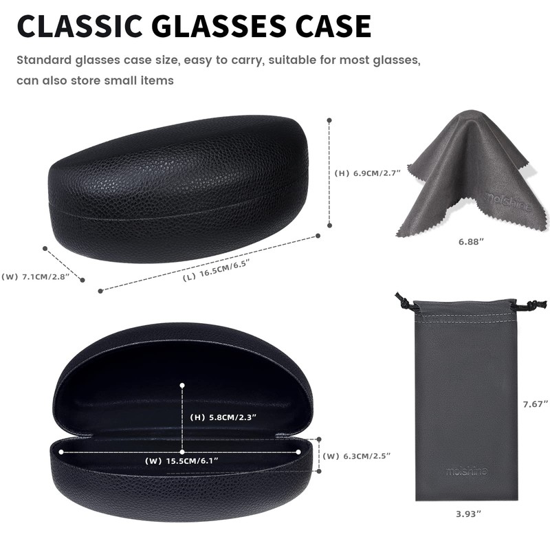 molshine Hard Shell Sunglasses Case,Classic Large Glasses Case for Sunglass,Eyeglasses