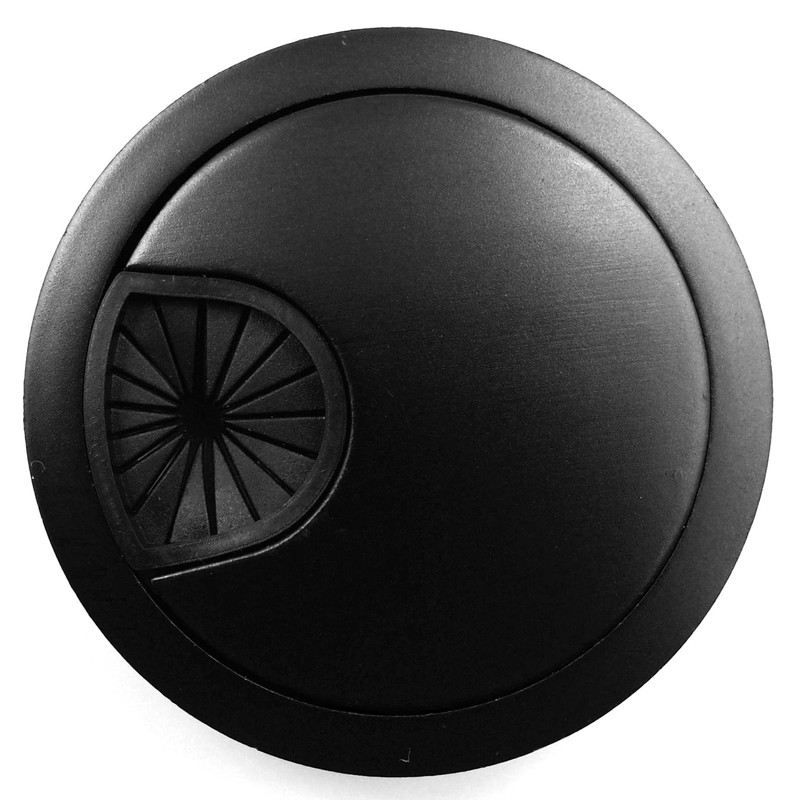 Jetland Desk Grommet for Wire Organizer - Flat Black, 2-3/8"