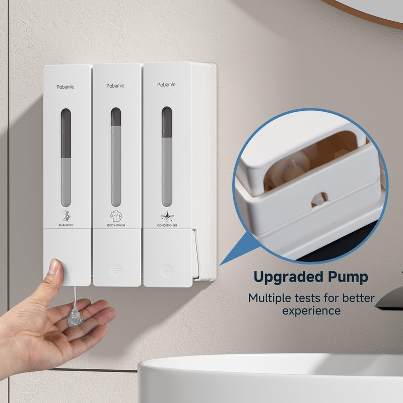 1984 Shower Soap Dispenser Bathroom Set Shampoo Conditioner Body Wash