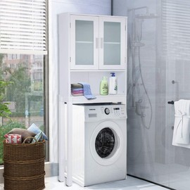 Wooden Over The Toilet Cabinet Storage,BestComfort Bathroom Organizer Over Toilet Storage, Above The Toilet Space Saver Cabinet (22.5" x 7.5" x 61")