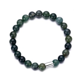 Philip Jones Men's Aquatic Agate Gemstone Stretch Bracelet