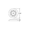 United Pacific Red 10 LED 4" Round Surface Mount Stop