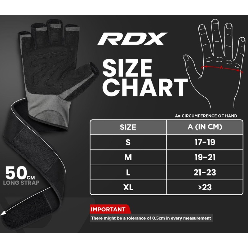RDX Weight Lifting Gloves Leather Cowhide Gym Crossfit Workout Powerlifting