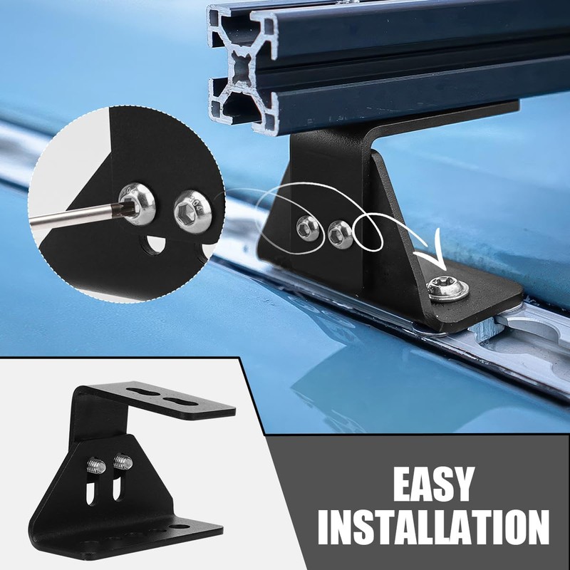 JERICMOTO Roof Rack Bracket Dual Adjustable M6/M8 90° 65mm Fit