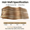 Weft Hair Extensions Human Hair, 12/613 Golden Brown to Bleach
