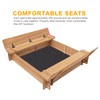 BIRASIL Wood Sandbox with 2 Bench Seats, Sand Boxes with