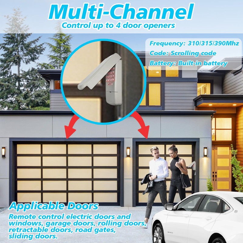 Garage Door Opener Keypad Wireless Universal Keyless Entry System for
