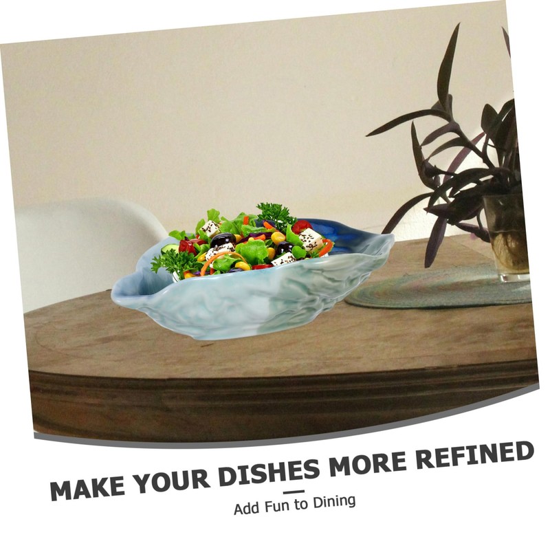 LABRIMP Decorative Salad Serving Dish Ceramic Oyster Shell Plate Fruit