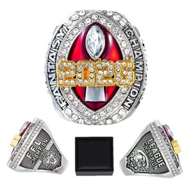 K-toobeely 2026 Fantasy Football Championship Ring Red with Box League Champion Trophy Rings Premium Award for Winne (Red, 11)