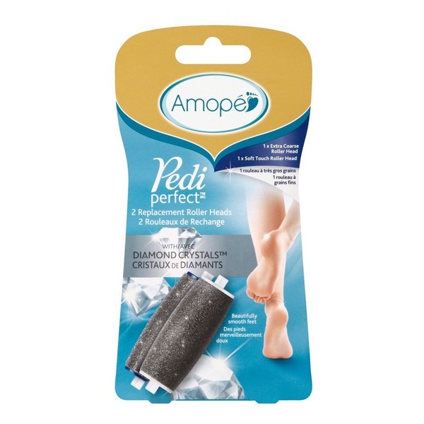 Amope Pedi Perfect Electronic Foot File Mixed Refills, 2 Count, Regular & Extra Coarse