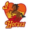 I Love (Heart) Horses Fun Embroidered Iron on Patch Perfect for Jackets, Uniforms, Hats, Backpacks and More