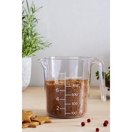 Gastromax 6407-90 Messende Schüssel Messbecher-Speisen einfach Zubereiten-1L-Transparenter Kunststoff-Küchenzubehör, Plastic, 1 Liter, Transparente/Weiße