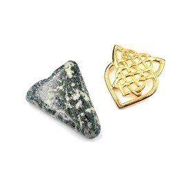 J. C. Walsh & Sons Wishing Stone for Love Made of Irish Connemara Marble and Celtic Brooch Pin