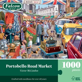 Falcon Portobello Road Market - 1000 Piece Jigsaw Puzzle for Adults - Beautifully Illustrated 1000Pc Adults Jigsaw Puzzle, Fun Activity for Home, Rainy Days Puzzles, Birthday Jumbo