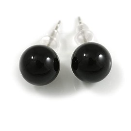 10mm Black Acrylic Stud Earrings