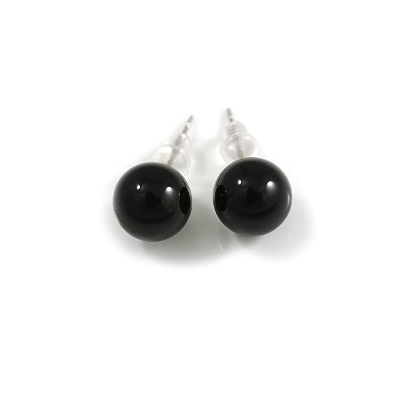 10mm Black Acrylic Stud Earrings