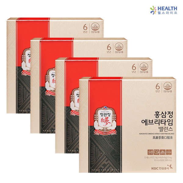 CheongKwanJang Red Ginseng Extract Everytime Balance (10ml x 30 packets) 4 units / Korea Ginseng Corporation Fatigue Vitality H / 정관장 홍삼정 에브리타임 밸런스 (10ml x 30포) 4개 / 한국인삼공사 피로 활력 H