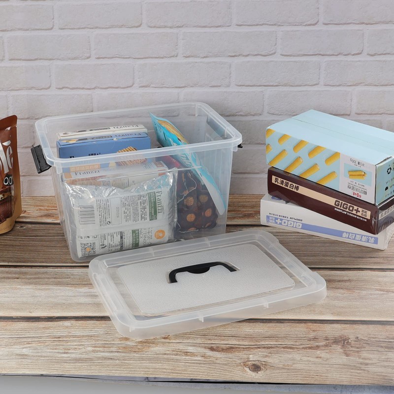 Saedy 12 Quart Latching Storage Box, 6 Pack, Plastic Storage