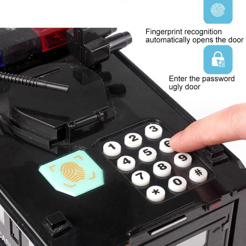 Kids Piggy Bank Music Light Simulating Armored Car Coin Bank