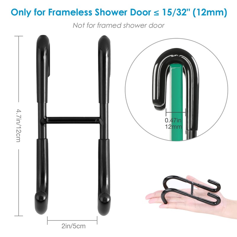 Simtive Shower Door Hooks (3-Pack), Over Door Hooks for Bathroom