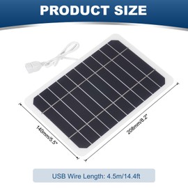 MECCANIXITY 5V 1A 5W Mini Solar Panels, USB Solar Panel Charger with Micro USB Port Polycrystalline Solar Cell for Phone Camera Lighting Charging