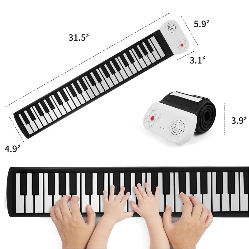 49 Keys Hand Roll Up Piano USB Charging Electric Foldable