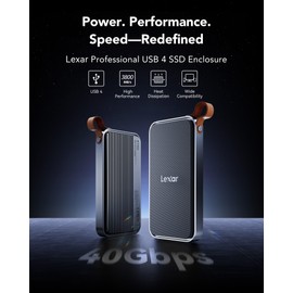 Lexar E750 40Gbps M.2 NVMe SSD Enclosure, Tool Free Installation Compatible with Thunderbolt 4/3/USB4/3.2/3.1/3.0/2.0, Expand MacBook and Mac mini, Up to 8TB Support M Key 2230/2242/2260/2280 SSD Size