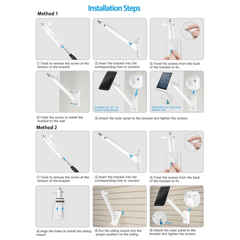 HOLACA Mount Bracket for R ing Solar Panel, Clip Hook