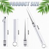8PCS Metal Titanium Toothpick, Reusable Retractable Toothpick Keychain with Titanium