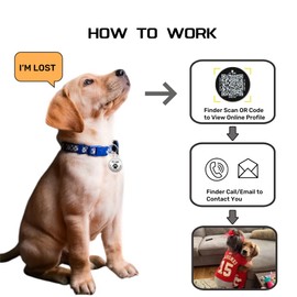 QR Code Pet ID Tags - Stainless Steel Dog Tags and Cat Tags, Modifiable Online Pet Profile, Scan QR Receive Instant Pet Location Alert Email Black