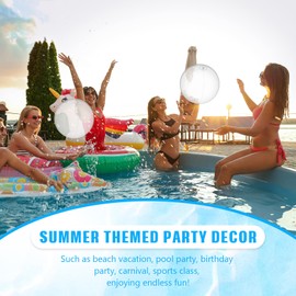 kymqlyw 8 Pcs 12 Inch Solid Clear Beach Balls Inflatable Beach Balls Bulk Large Blow up Pool Game Toys for for Summer Beach, Pool and Summer Birthday Party Supplies (Clear)