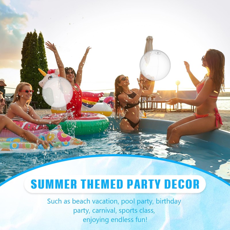 kymqlyw 8 Pcs 12 Inch Solid Clear Beach Balls Inflatable