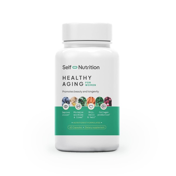 SELF NUTRITION Anti Aging Supplement for Women, NAD Supplement & Collagen Booster- Anti- Aging & Longevity- Designed by Science and Developed for Women- USA Made, Vegan, Gluten Free (60 Capsules)